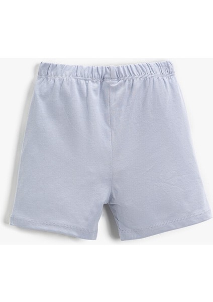 Lastikli Normal Kalıp Mavi Bebek Şort - 2SMB40018TK fiyatları