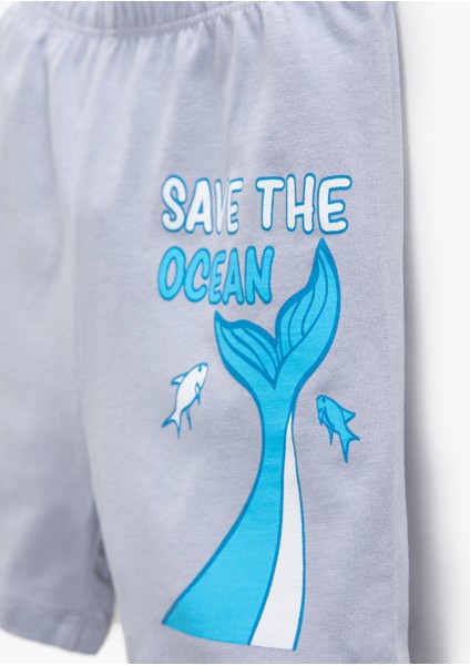 Lastikli Normal Kalıp Mavi Bebek Şort - 2SMB40018TK modelleri