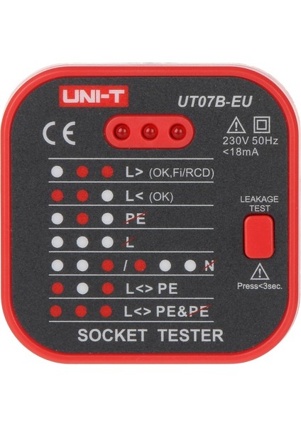 UT-07B-EU Faz Sırası Ölçer (Priz Tipi)