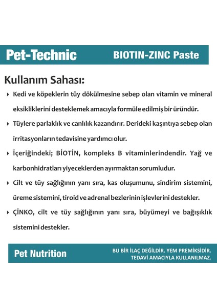 Biotin-Zinc Pasta Deri ve Tüy Bakımı