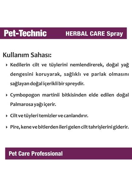 Herbal Care Cat Spray Deri ve Tüy Bakım Spreyi