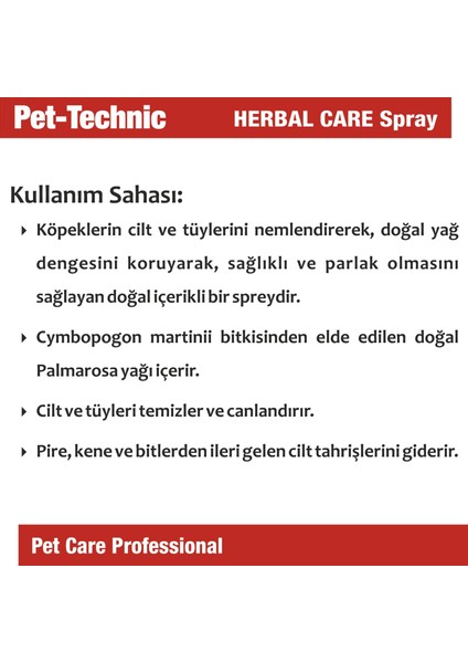 Herbal Care Dog Spray Deri ve Tüy Bakım Spreyi