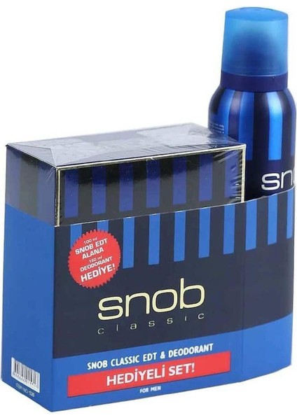 Snob klasik Edt 100ML+DEODORANT 150ML Set