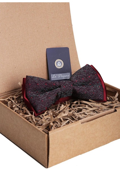 Mürdüm - Bordo Nokta Desen Papyon P1180