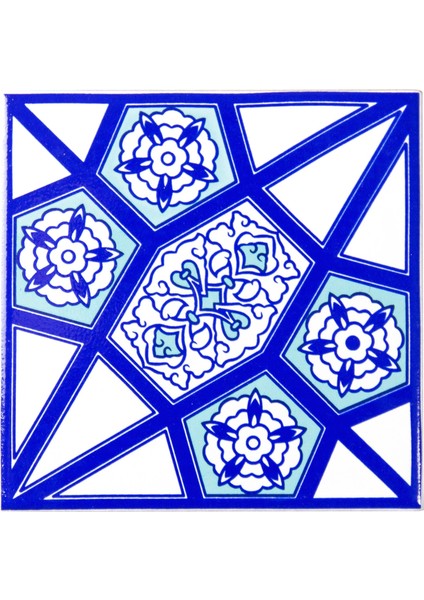 10x10 cm Cç-82 Kütahya Çini Karo 5'li 1 Paket
