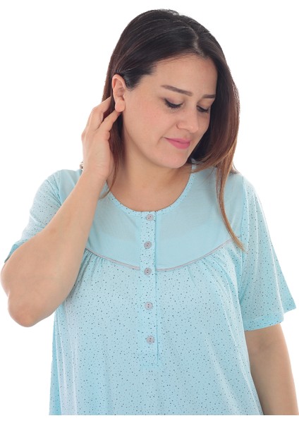 Bayan Kısa Kol Robadan Gecelik 21 22085