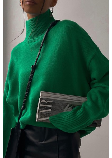 Mad Girls Yeşil Balıkçı Yaka Kazak MG1252 modelleri