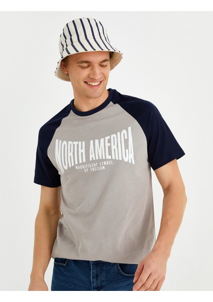 Erkek Standart Fit Reglan Kol Baskılı Tişört