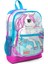 İlkokul Sırt Çantası 4 Bölmeli Ortopedik Unicorn Desenli Mavi Neon Pembe Kız Çocuk 27x38x14 cm 1