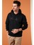 Slim Fit Baskılı Kapüşonlu Kanguru Cepli Pamuklu Sweat Erkek Sweat 5414019 1
