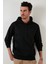 Slim Fit Baskılı Kapüşonlu Kanguru Cepli Pamuklu Sweat Erkek Sweat 5414019 3