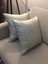 Linen Pamuk keten Baskılı Krem/Gümüş Kırlent 45*45 cm İkili - 561 2