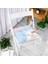 Mavi Zeminde Anne ve Yavru Ayı Baby Shower Dijital Baskılı Çocuk Odası Pofidik Sandalye Minderi 2