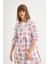 Oversize Belden Büzgülü Coton Elbise 3
