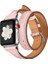 Apple Watch Uyumlu 7 45MM 6-5-4 44MM Çift Tur Deri Koron Kayış 3-2-1 42MM 3
