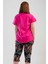 Pamuklu Büyük Beden Kısa Kol Kaprili Pijama Takım 4
