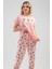 Düşük Omuzlu Double Kısa Kol Yırtmaclı Kaprili Pijama Takım 1