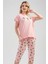 Düşük Omuzlu Double Kısa Kol Yırtmaclı Kaprili Pijama Takım 2