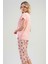 Düşük Omuzlu Double Kısa Kol Yırtmaclı Kaprili Pijama Takım 3