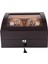 Otomatik Saat Kurma Kutusu (Winder) Piano Brown 4+6 Kahve Içi Taba LED Işık Sistemli 4