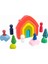 Newest Baby Wood Rainbow House Tree Dolls Mini Stacker Blocks Toys Rainbow Bars Block Small Size Creactive Toy Table Games Gift|stacking Blocks(Rainbow Colors) 1