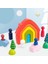 Newest Baby Wood Rainbow House Tree Dolls Mini Stacker Blocks Toys Rainbow Bars Block Small Size Creactive Toy Table Games Gift|stacking Blocks(Rainbow Colors) 4