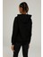 SN85 Basic Full Zıp Hoodı Siyah Kadın Eşofman Üstü 2