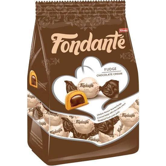 Elvan Fondante Fudge Çikolata Kremalı 1000  gr (1 Poşet)