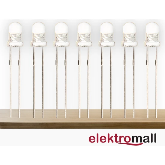 Elektromall 3mm Beyaz Diffused LED(100 Adet)