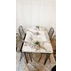 Yusgos Mutfak Yemek Masa Takımı Mermer Desencafe Masası 4 Adet Tel Sandalye 1 Adet Masa