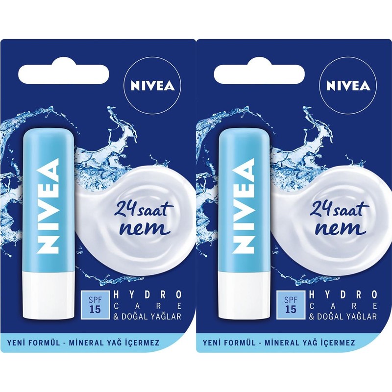 Nivea Hydro Care Dudak Bakım Kremi 4,8g X2