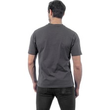 V Yaka Tişört, Koyu Gri -113E232- T-shirt, Tshirt, Kısa Kollu