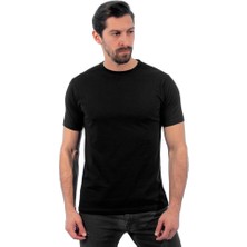 Sıfır Yaka Tişört, Siyah -112E450- Bisiklet Yaka Tshirt, T-shirt