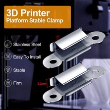 Shuai Yan 20 Adet 5.2mm Ender 3 Cam Yatak Yaylı Dönüş Klipsleri, Ender 3 Pro Creality Için Yatak Klipsleri Kelepçe Ender 3 V2, Ender 3s ve Daha Fazlası