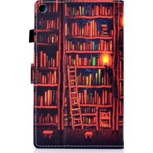 Puluz Puluz Amazon Kindle Fire Hd 8 Renkli Çizim Dikiş Pu Kılıf - Kitaplık (Yurt Dışından)