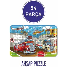 Lipyos 54 Parça Ahşap Puzzle Sevimli Itfaiye, Uçak, Ambulans, Helikopter ve Otobüs TYC00194269725