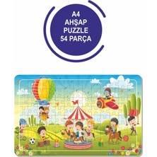 Lipyos Oyun ve Eğlence Zamanı A4 54 Parça Puzzle, Oyuncak, Yapboz A4PUZZ1168