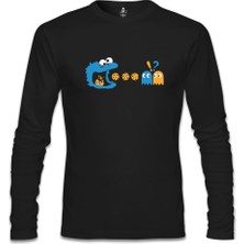Pac-Man - Kurabiye Canavarı Siyah Erkek Sweatshirt