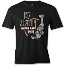 LED Zeppelin - World Tour Siyah Erkek Tshirt