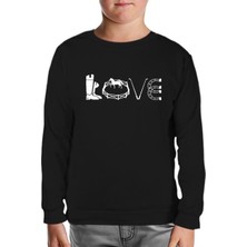 At 8 Siyah Çocuk Sweatshirt