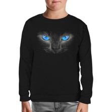 Kedi Iı Siyah Çocuk Sweatshirt