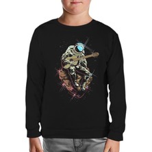 Notes In Space Siyah Çocuk Sweatshirt