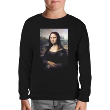 Mona Lisa Siyah Çocuk Sweatshirt
