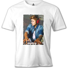 Justin Bieber - Board Beyaz Erkek Tshirt