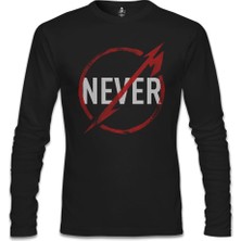 Metallica - Never Logo Siyah Erkek Sweatshirt