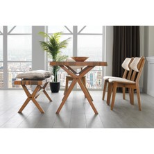 Sivas Gözde Mobilya Drina Banklı 2 Sandalyeli Masa Takımı 80 x 140  cm