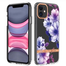 Hello-U Apple iPhone 11 Için Lb5 Serisi Çiçek Desenli Galvanik Imd Iml Tpu Telefon Kılıfı - Mor Begonya (Yurt Dışından)