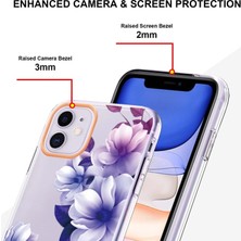 Hello-U Apple iPhone 11 Için Lb5 Serisi Çiçek Desenli Galvanik Imd Iml Tpu Telefon Kılıfı - Mor Begonya (Yurt Dışından)