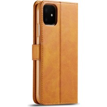 Lc.İmeeke Apple iPhone 11 Için Pu Deri Cüzdan Tasarımlı Kılıf - Kahverengi (Yurt Dışından)