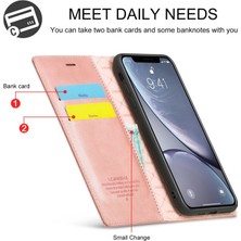 Lc.İmeeke Apple iPhone Xr Için Tpu + Pu Deri Güçlü Manyetik Koruyucu Kılıf - Gül Altın (Yurt Dışından)